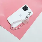 Брелок для ключей Женский, модный брелок с прозрачными бусинами в виде бабочки, цветов, украшение для ключей от машины, сумки, 1 шт.