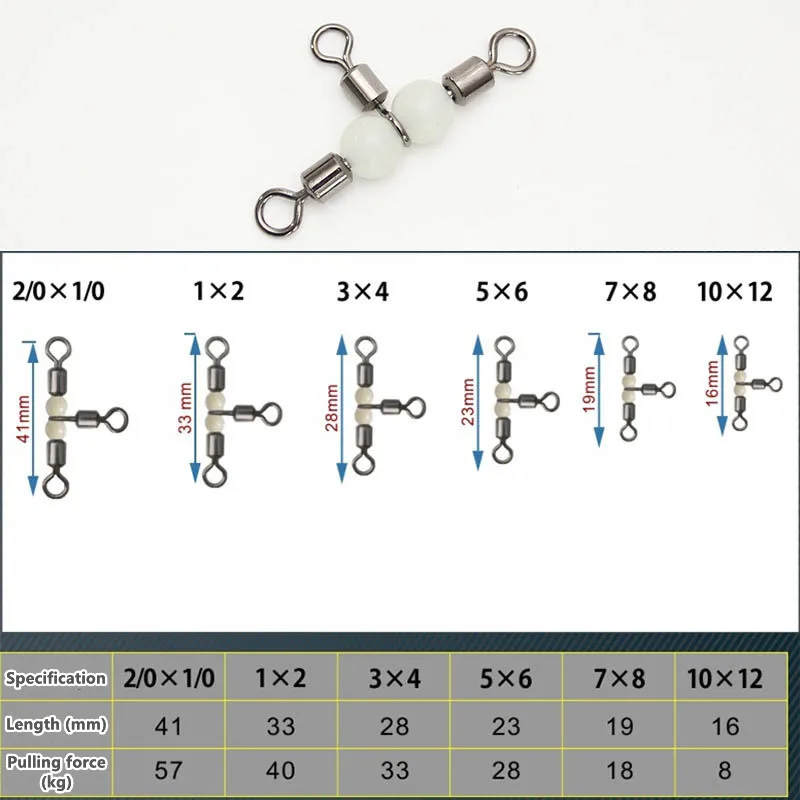 

50 шт./компл. из светящихся бусин, поворотный кросс-рыболовный вертлюг с петлей, соединитель лески, рыболовные аксессуары, маленький инструме...