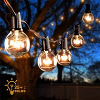 new 25ft g40 globe bulb string lights with 25 glass vintage bulbs outdoor patio garden garland decoration christmas fairy lights