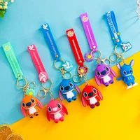 cartoon color stitch keychain creative bag ornament car keyring fashion couple key chain gift