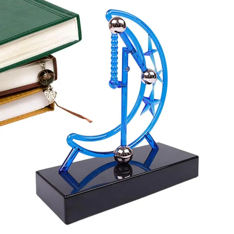 

Perpetual Motion Machine Energy Ball Desk Toys Moon Shaped Non-Stop Desktop Decoration Toys For Kids Battery Powered Kinetic