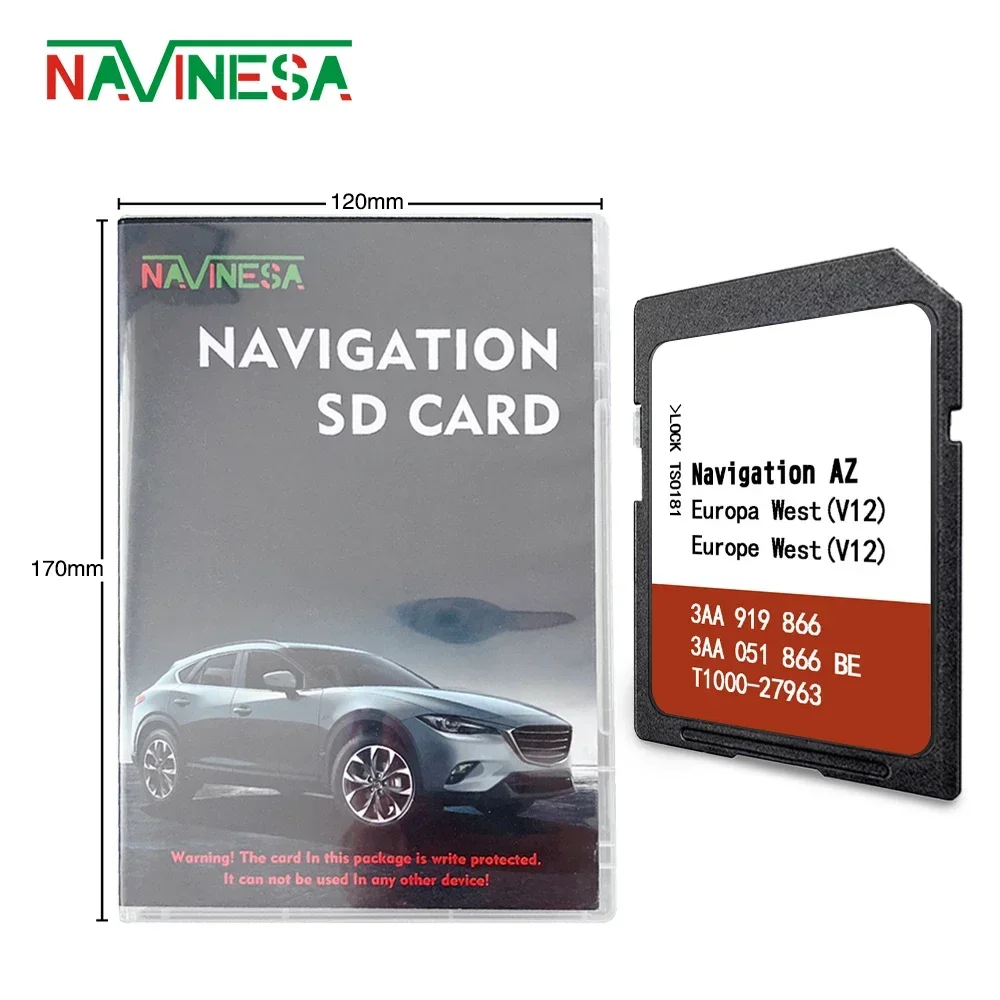 Rns 315 West for VW Polo (A05) Cross 2010 2014 Vehicle Sat Nav Map SD Card Cover Andorra Belgium Denmark Germany Finland