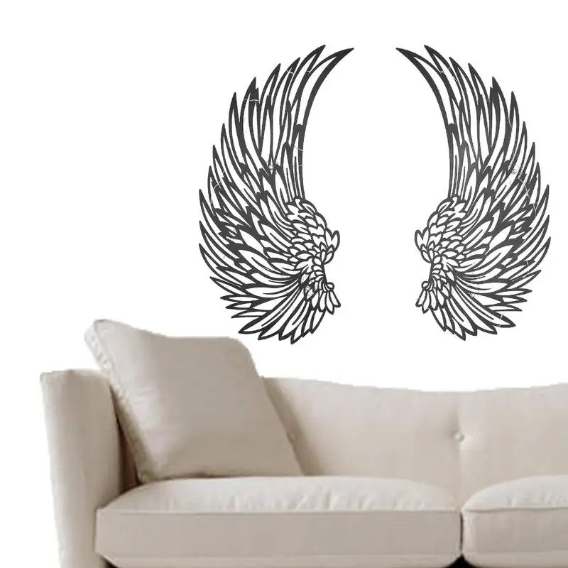 Крылья ангела Настенные скульптуры Черные крылья Эстетическое произведение
