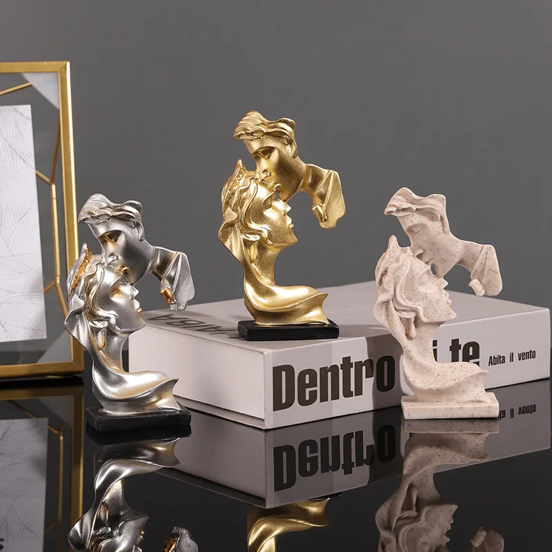 Мини-статуя любителей смолы фигурка поцелуя модель осанки ремесленная