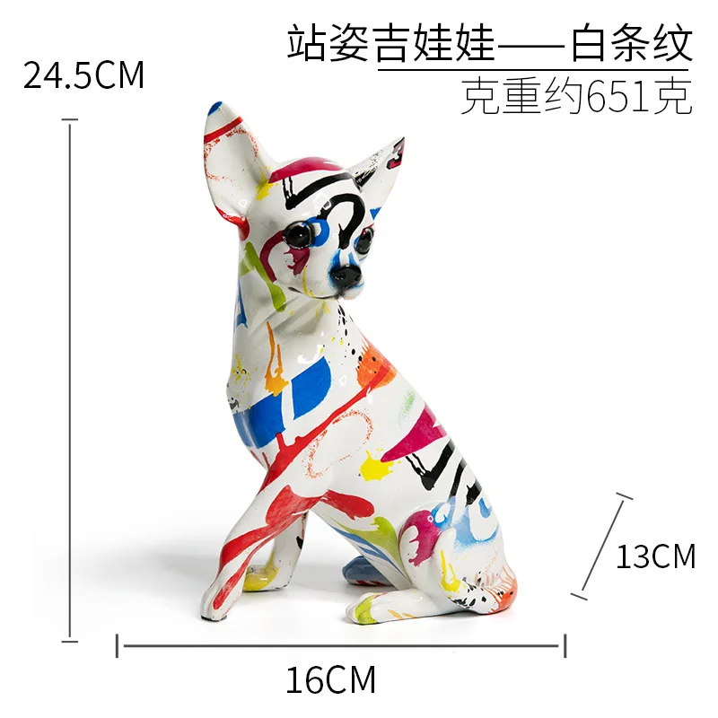 

Граффити статуэтка собаки чихуахуа из канифоли