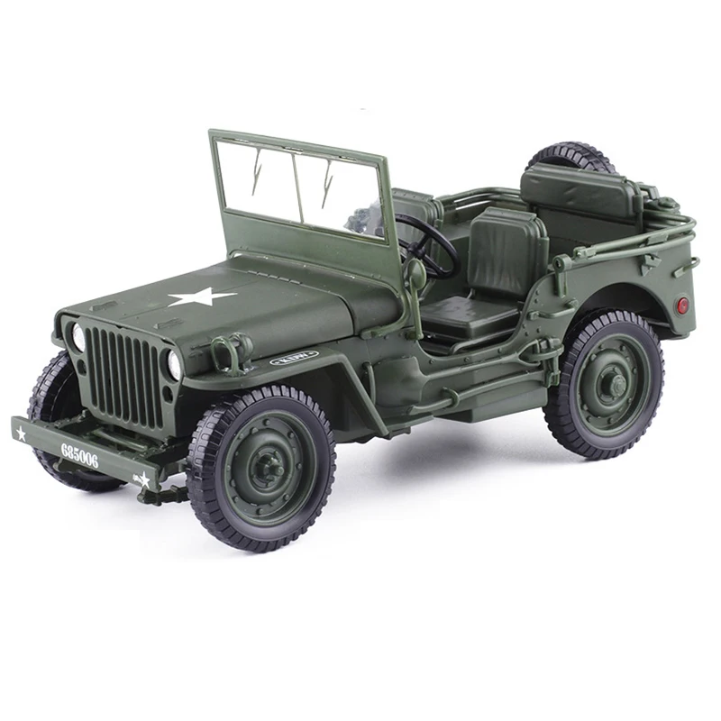 1:18 Tactical Military Model Toys Old World War II Willis GP JEEPS Military Vehicles Alloy Car Model For Kids Toys Gifts For Boy
