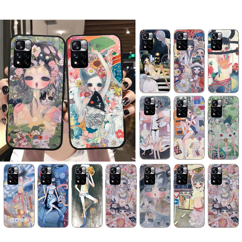 

Phone Case For Xiaomi Redmi Note 11 11S 11T Pro 10 9Pro Note9S 10S Redmi 10 9 10C 9C 9A 9T Aya Takano Girl Art Case