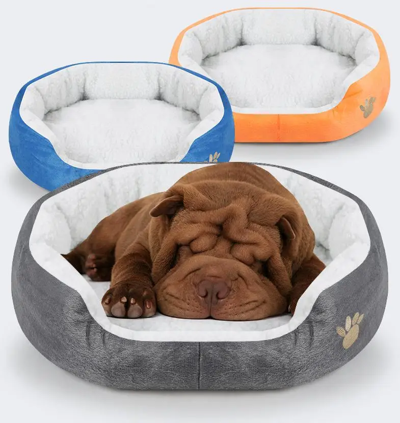 

Pet Dog Bed Cashmere Warming Hot Dog Bed House Soft Dog Lounger Nest Dog Baskets Fall Winter Plush Kennel For Cat Puppy Supplies