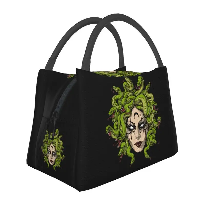 

Gothic Medusa Greek Goddess Snakes Insulated Lunch Bag for Women Ancient Greece Mythology Thermal Cooler Lunch Box Work Picnic