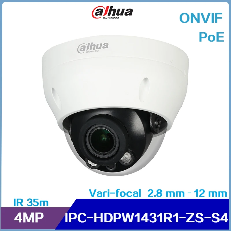 

Dahua IP Camera IPC-HDPW1431R1-ZS-S4 4MP Entry IR Vari-focal Dome Netwok Camera Support IR 40m ROI SMART H.264/H.265 PoE IP67