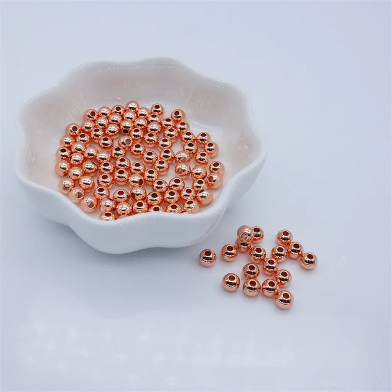 100pcs Transit Spacer Beads 2 2.5 3 4 5 6 8mm Gold Plated Loose Beads for Jewelry Bracelets Necklace Making DIY Accessories