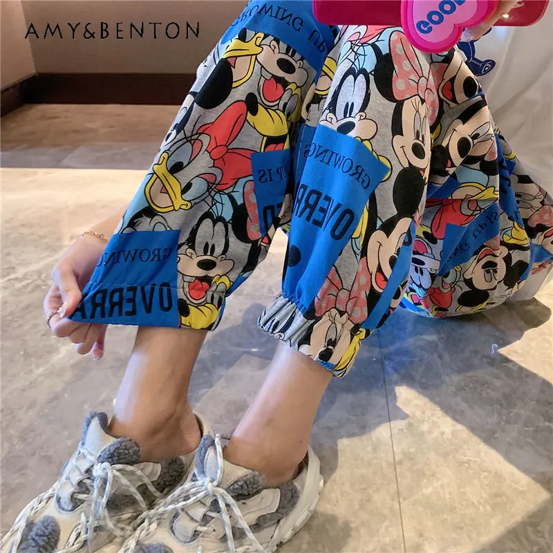 

Cartoon Casual Sweatpants for Women Summer New Loose All-Matching Youthful-Looking Straight Pants Ladies Fashion Harem Pants