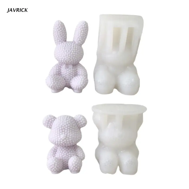 

Crystal Epoxy Bunny Silicone Mold Diy Pearl Bear Candle Cake Decoration Ornament