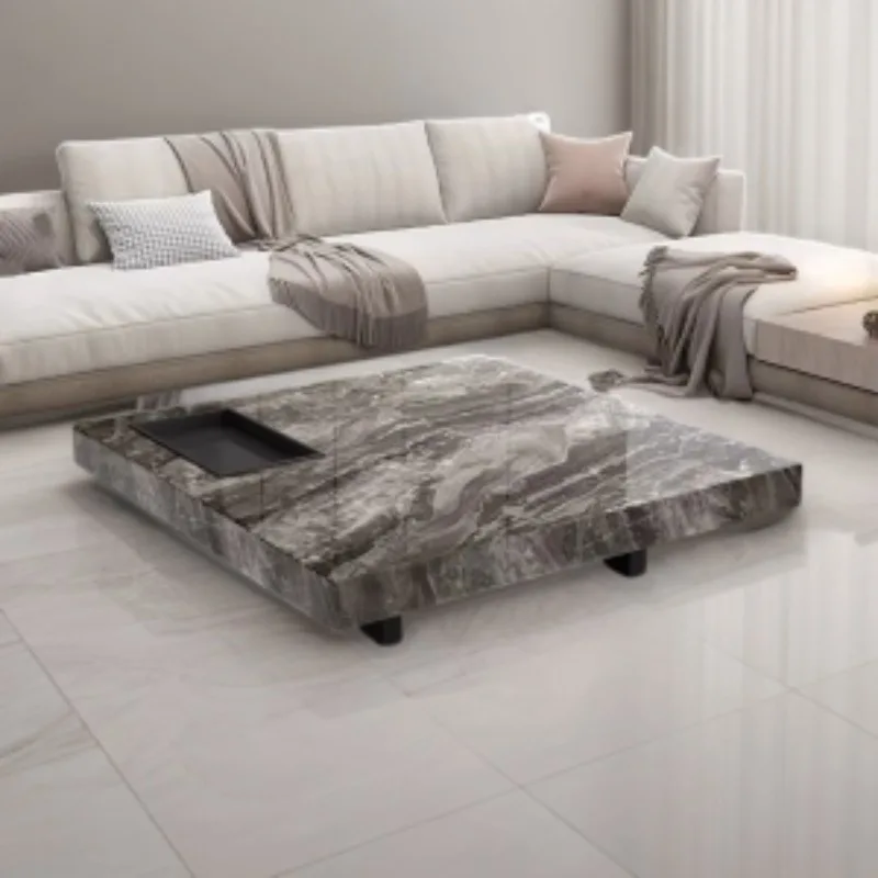 Итальянский современный журнальный столик мраморная мебель квадратные