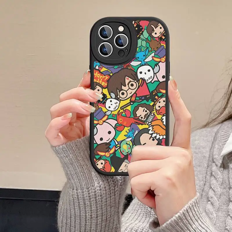 Art Ring P-Potters Wand Phone Case Hard Leather For iPhone 14 13 12 Mini 11 14 Pro Max Xs X Xr 7 8 Plus