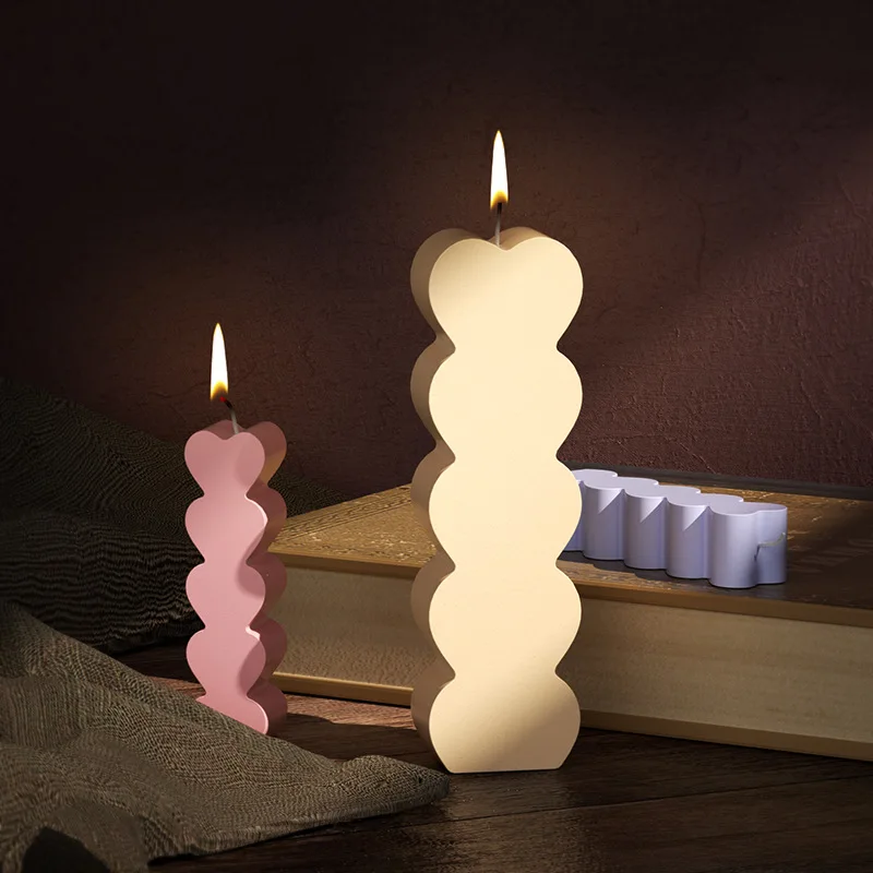 

Overlapping Love Silicone Candle Mold DIY Heart Soap Resin Plaster Making Chocolate Ice Mould Home Decor Valentine's Day Gift