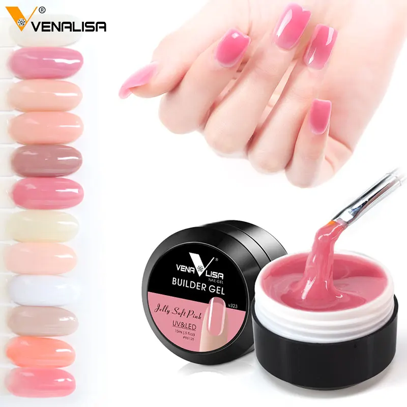 

Hot Sale Newest 12 Colors Camouflage Color Uv Nail Polish Builder Construction Extend Nail Hard Jelly Venalisa Poly Nail Gel