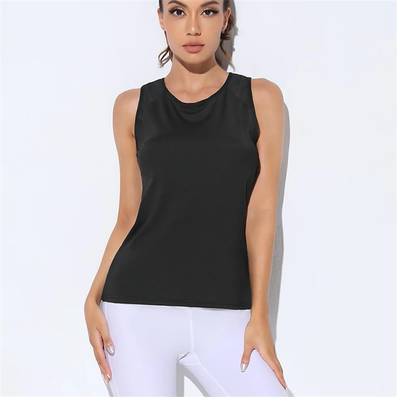 Women Sleeveless Athletic Fitness Racerback Sports Vest Comfortable U-neck Vest Training Sport Tank Tops Quick Dry Yoga Shirts