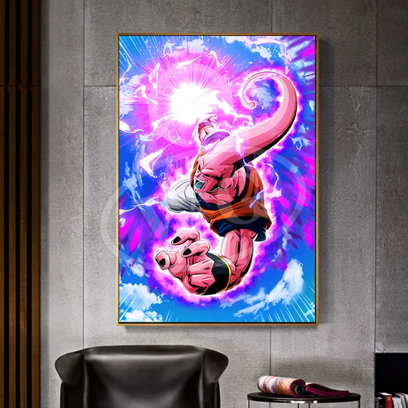

Anime figure Vegeta Majin Buu Dragon Ball Canvas painting Big Collection Cartoon Mural Room Decoration Children's Birthday Gifts