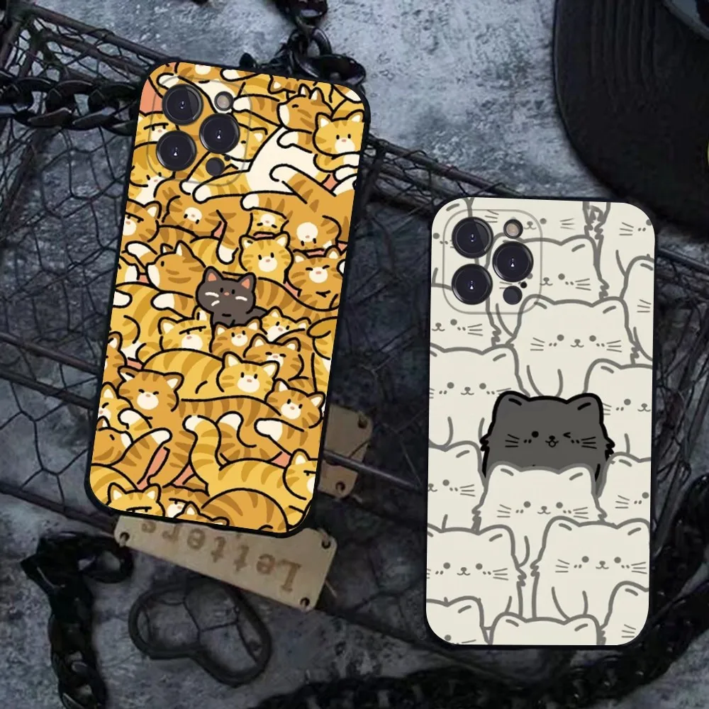 

Cute Animal Cat Cartoon Phone Case For iPhone 14 11 12 13 Mini Pro XS Max Cover 6 7 8 Plus X XR SE 2020 Funda Shell