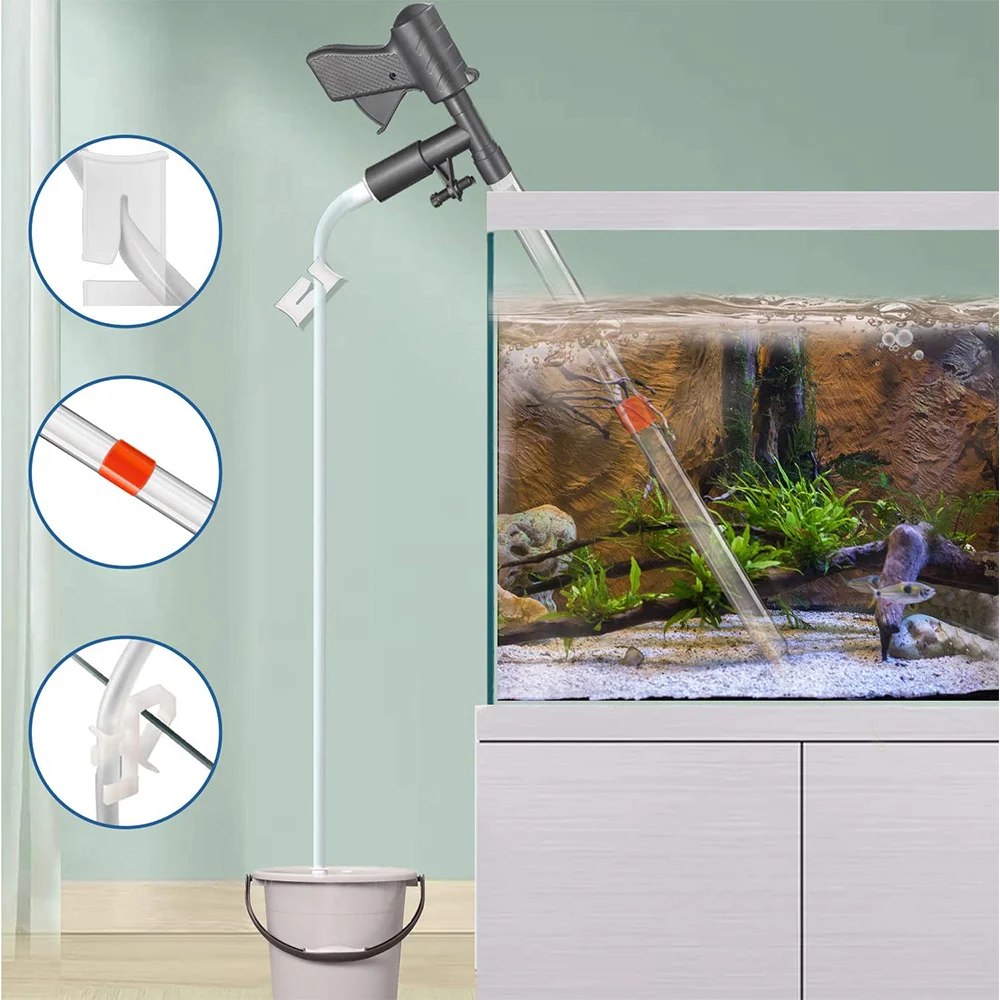 Аквариум с гравием очиститель воды для аквариума кнопкой давления воздуха