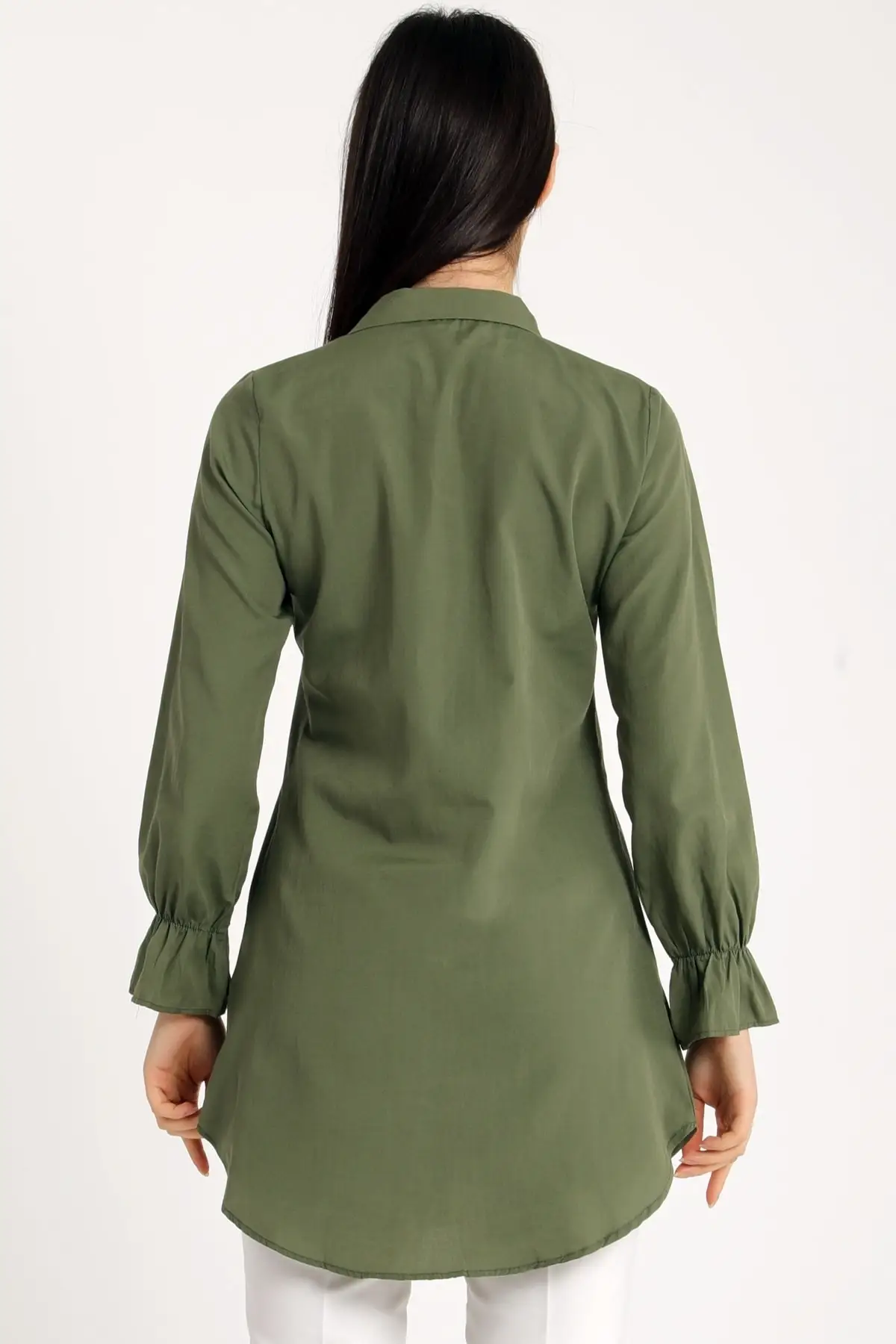 

Women's ruffles Sleeve Tunic Khaki Women Muslim Tunic 2021 Fashion
