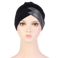 new flower print turban cap forehead cross muslim turban hijab stretchy headscarf bonnet femme head wraps turbante mujer