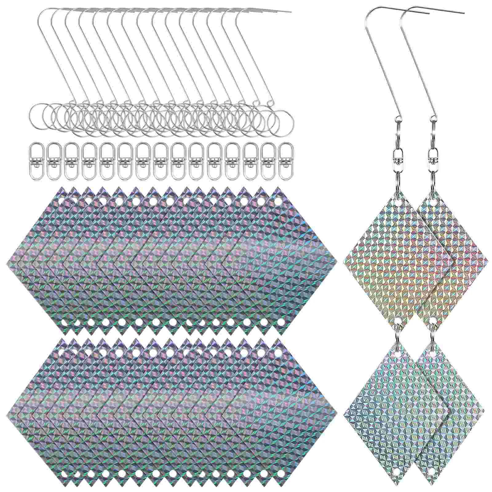 

32 Pcs Bird Deterrent Devices Outdoor Rhombus Plates Bird Woodpecker Woodpecker Deterrent Roof Birds Reflective Diamond Sheet