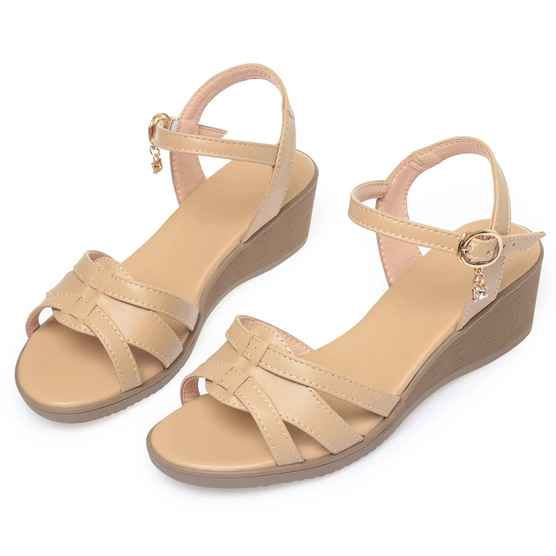 AIYUQI женские сандалии на танкетке новинка лета 2024 нескользящие для мам большие