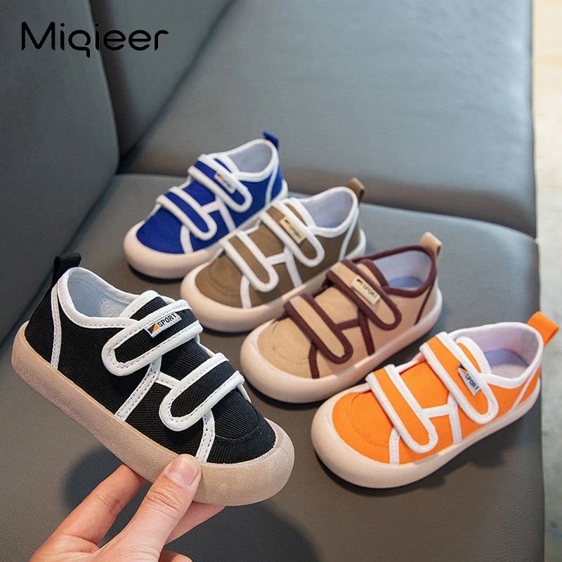Холщовые кроссовки для мальчиков и девочек мягкая подошва Нескользящая дышащая