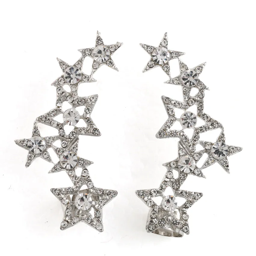 

Модные серьги-клипсы CARTER LISA с кристаллами из циркония, висячие серьги с несколькими звездами для женщин, украшения для ушей WF202208