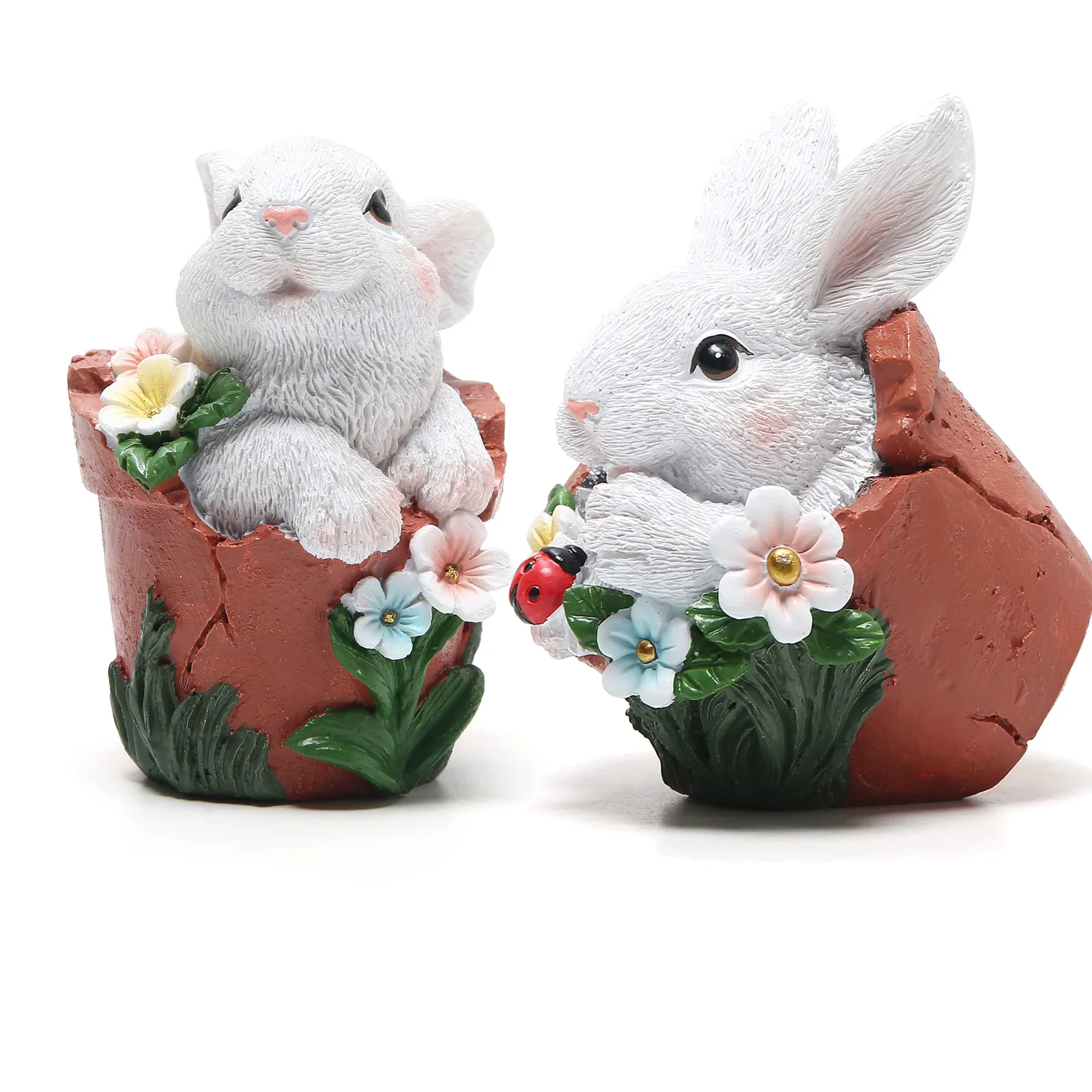

2022 Easter Bunny Figurines Decorations Spring For Home Decor Flower Pot Jar Rabbit Holiday Gifts