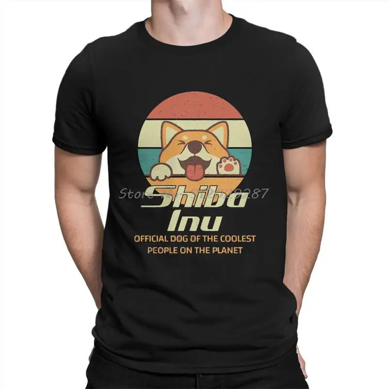 

Shiba Inu Official Dog of the Coolest People on the Planet Tshirt Black for Men T Shirt Casual Men's Tops Streetwear