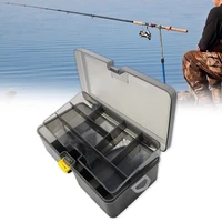 waterproof plastic double layer fishing tackle lures hook bait box storage case fishing tool accessories