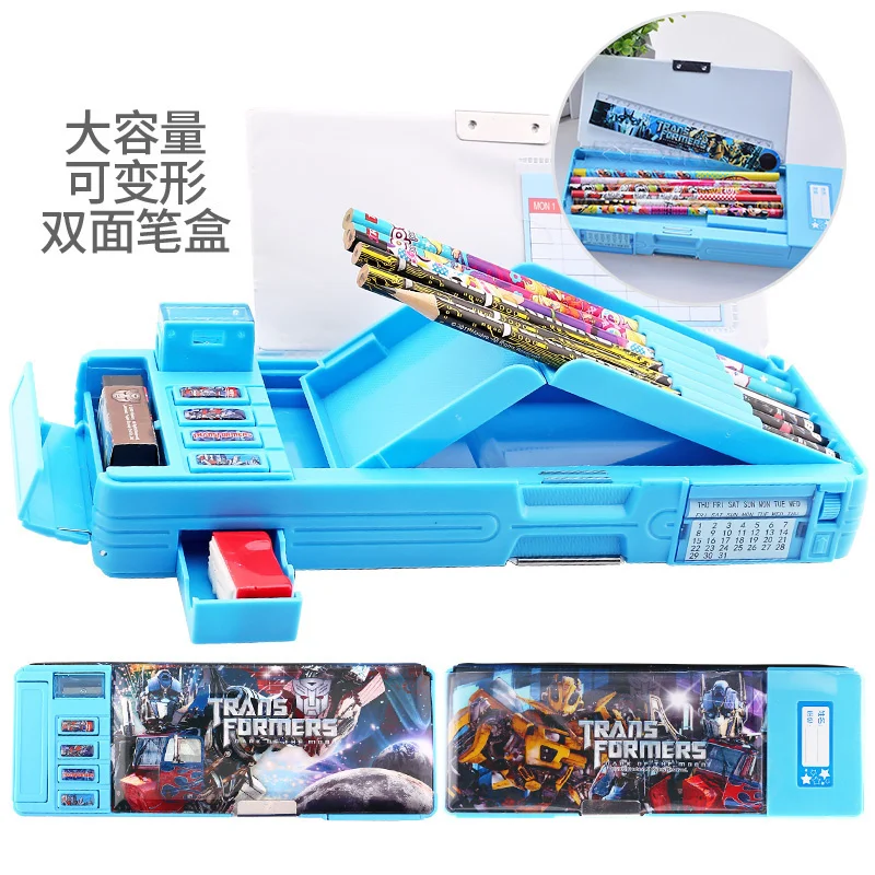 

Creative Multifunction Pencil Box Case School Pencil Case School Stationery Pen Holder Pink Blue for boys&girls