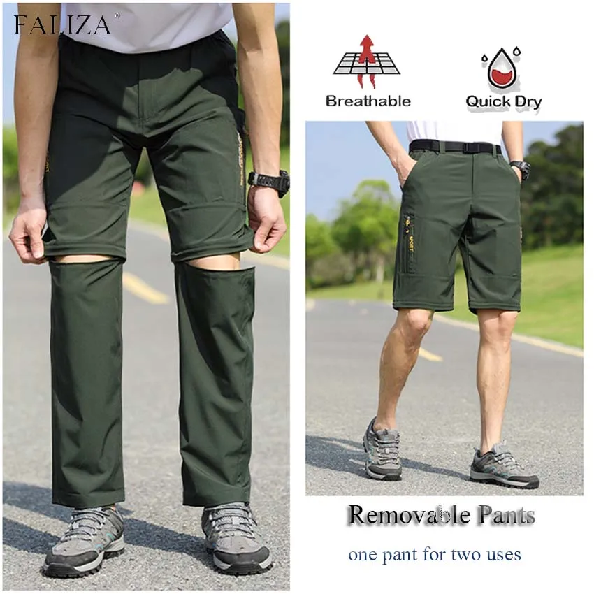 Съемные быстросохнущие мужские брюки ветрозащитные дышащие водонепроницаемые