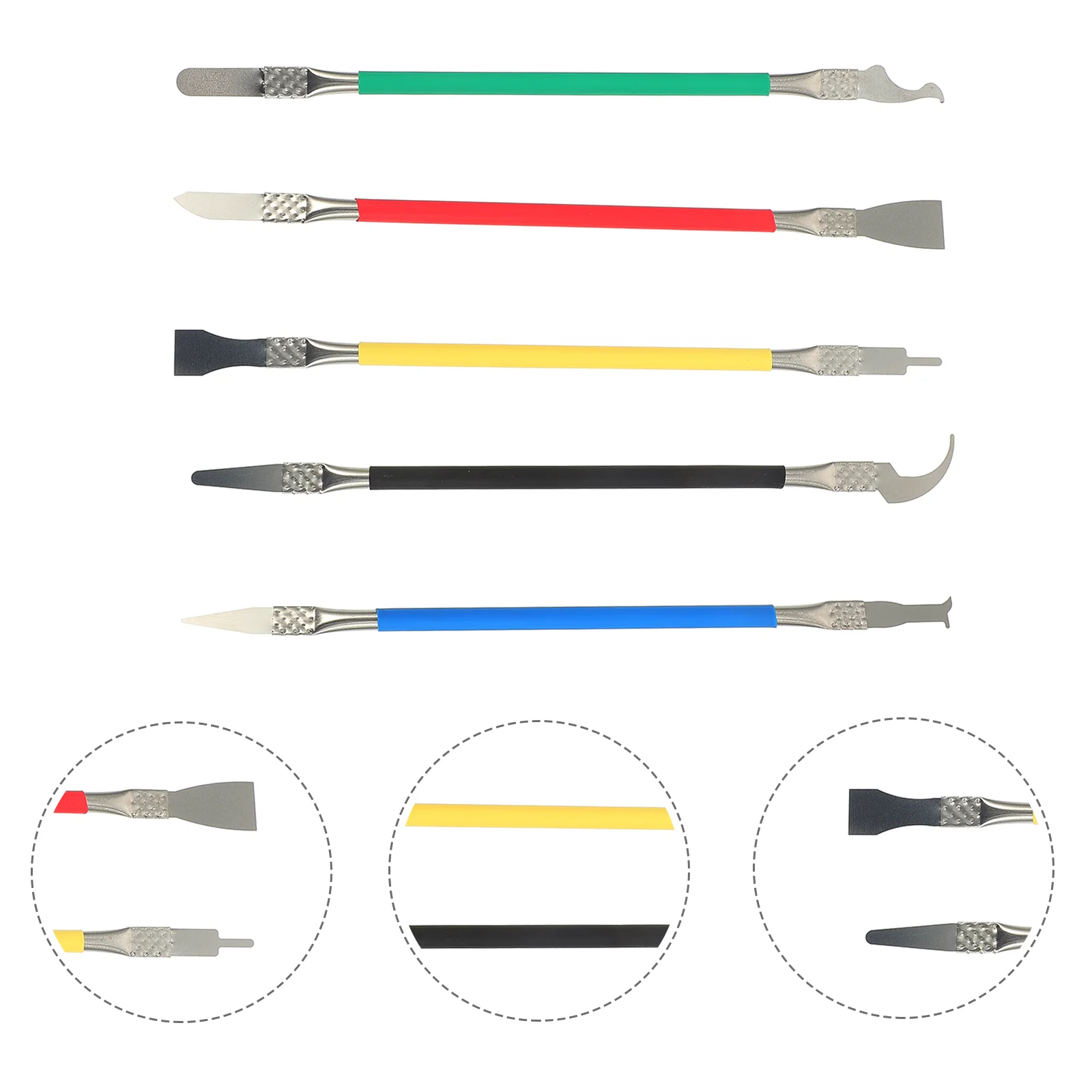 

5 Pcs Scraper Kit Flat Wisking Tool Disassemble Pry Bar Remover Repair Tool Stainless Steel Sticker Scraper