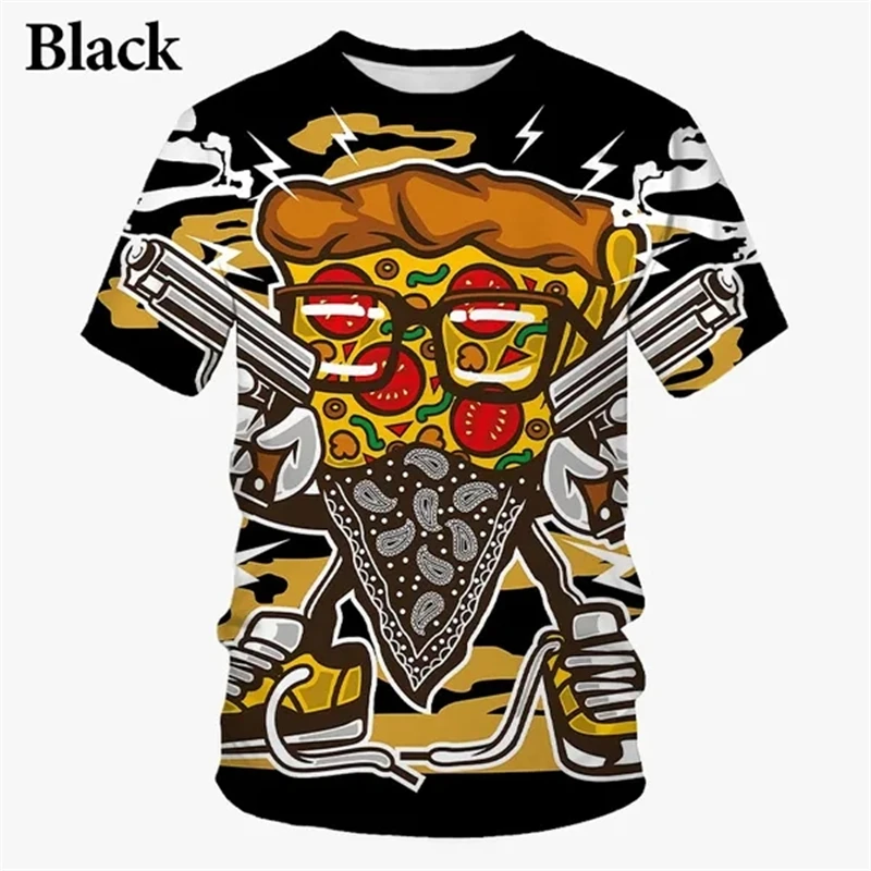 Футболка Мужская/женская с коротким рукавом и 3D-принтом пиццы