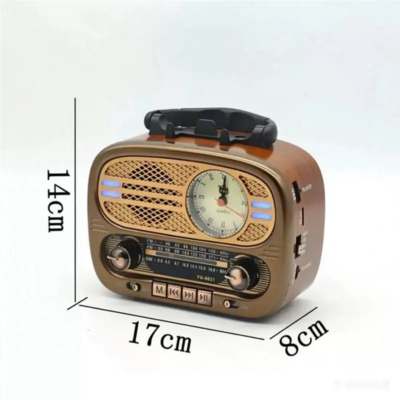 B04B-Полнодиапазонное FM AM SW радио, портативное классическое винтажное радио, ретро-часы с указателем, Bluetooth-колонка, музыкальный плеер с поддержкой TF и USB. (art.: 3920dcf9fc67c) - 3920dcf9fc67c