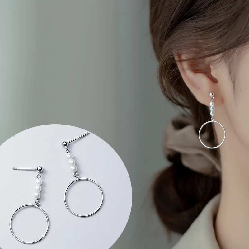 

Серьги-подвески женские из серебра 100% пробы, с жемчугом