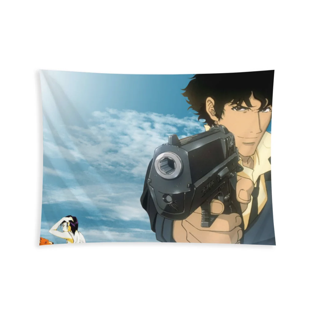 Holding A Pistol Bedroom Tapestry Cowboy Bebop Spike Anime Background Hanging Blanket Room Arts Decor Ornaments Gobelin |