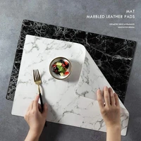 european american style marble leather placemats heat insulation mats anti scalding table waterproof oil proof western placemats