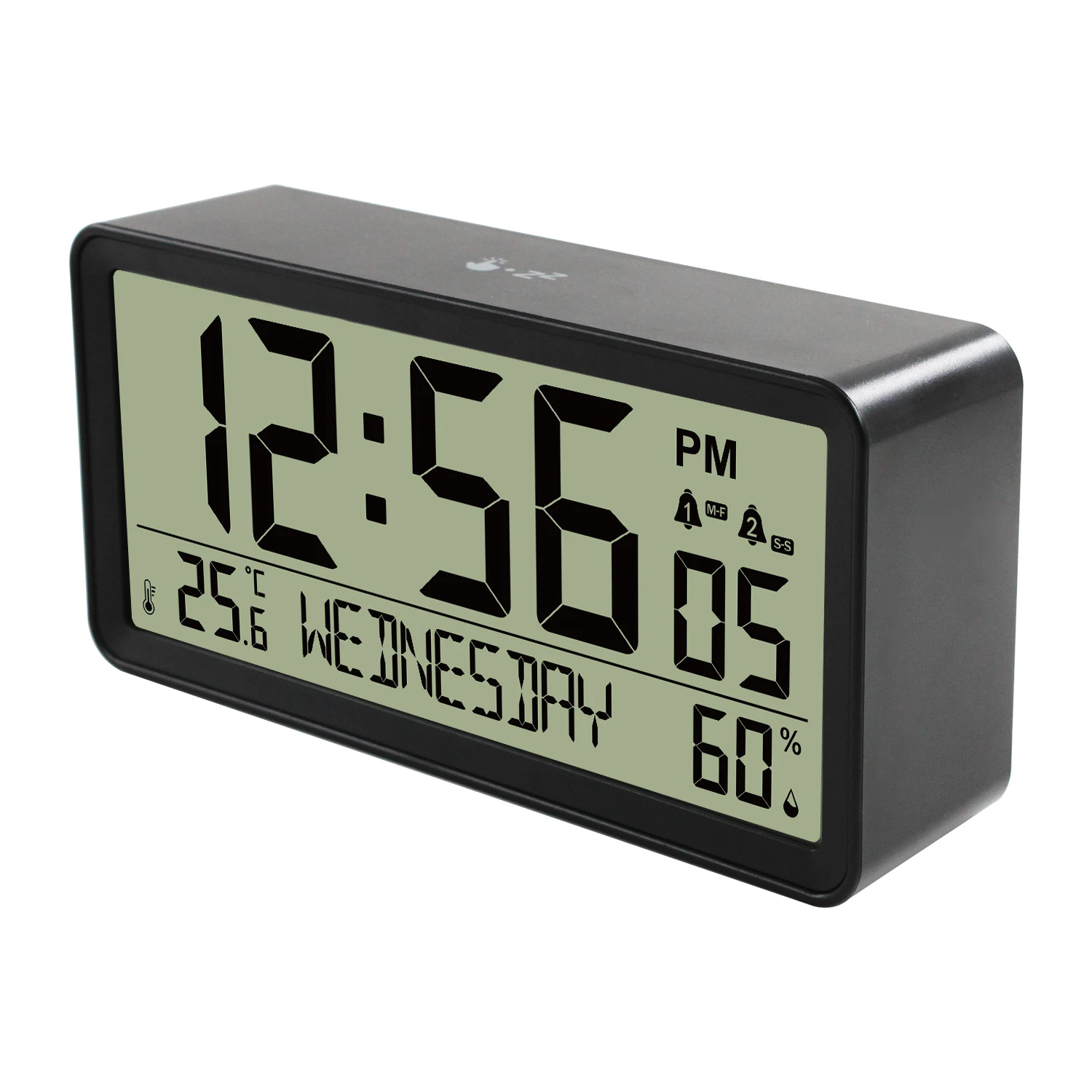 

Электронный будильник с цифровым ЖК-дисплеем, часы с календарем и датчиком температуры и влажности, часы для настенного стола, часы для спальни, прикроватной тумбочки с батареей АА