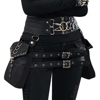 fanny pack european and american steampunk pu leather womens bag outdoor mobile phone retro waist belt bag lighter bag wallet
