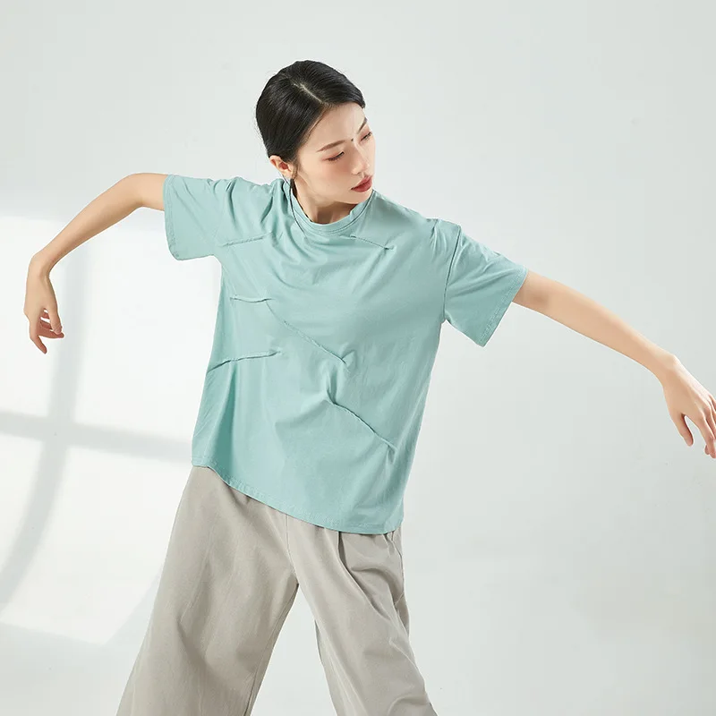 Футболка женская Свободная с длинным рукавом и рюшами для танца живота