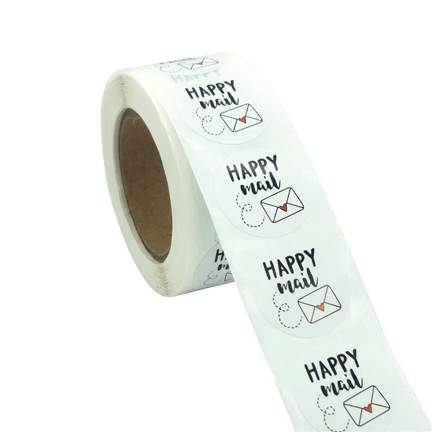 

Этикетка «Happy Mail», наклейки для хлеба, спасибо, наклейки для мелкого бизнеса, товары для почтовых отправлений, Упаковочная наклейка для конв...