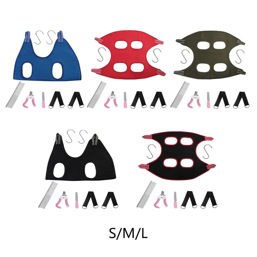 

Комплект гамака для ухода за собаками, многофункциональная удерживающая сумка, с плоскогубцами, расчески, подвесками, гамаком, для кошек и к...