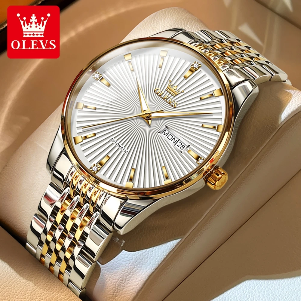 

OLEVS Top Brand Luxury Men's Watches Mechanical Automatic Business Watch For Men Waterproof Calendar Wristwatches Relojes hombre