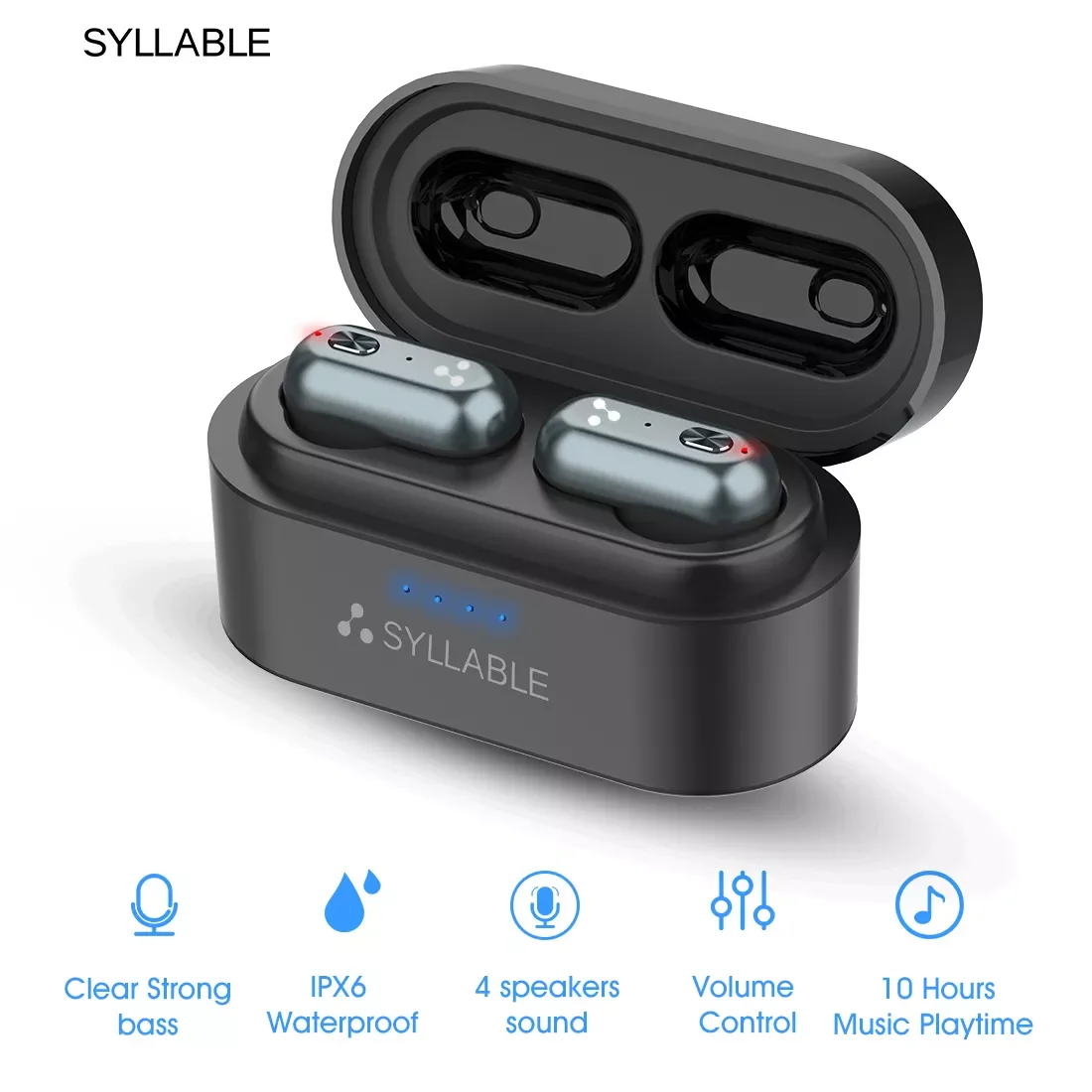 

SYLLABLE S101 Strong bass TWS wireless headset noise reduction for music QCC3020 Chip of SYLLABLE S101 wireless sport Earphones