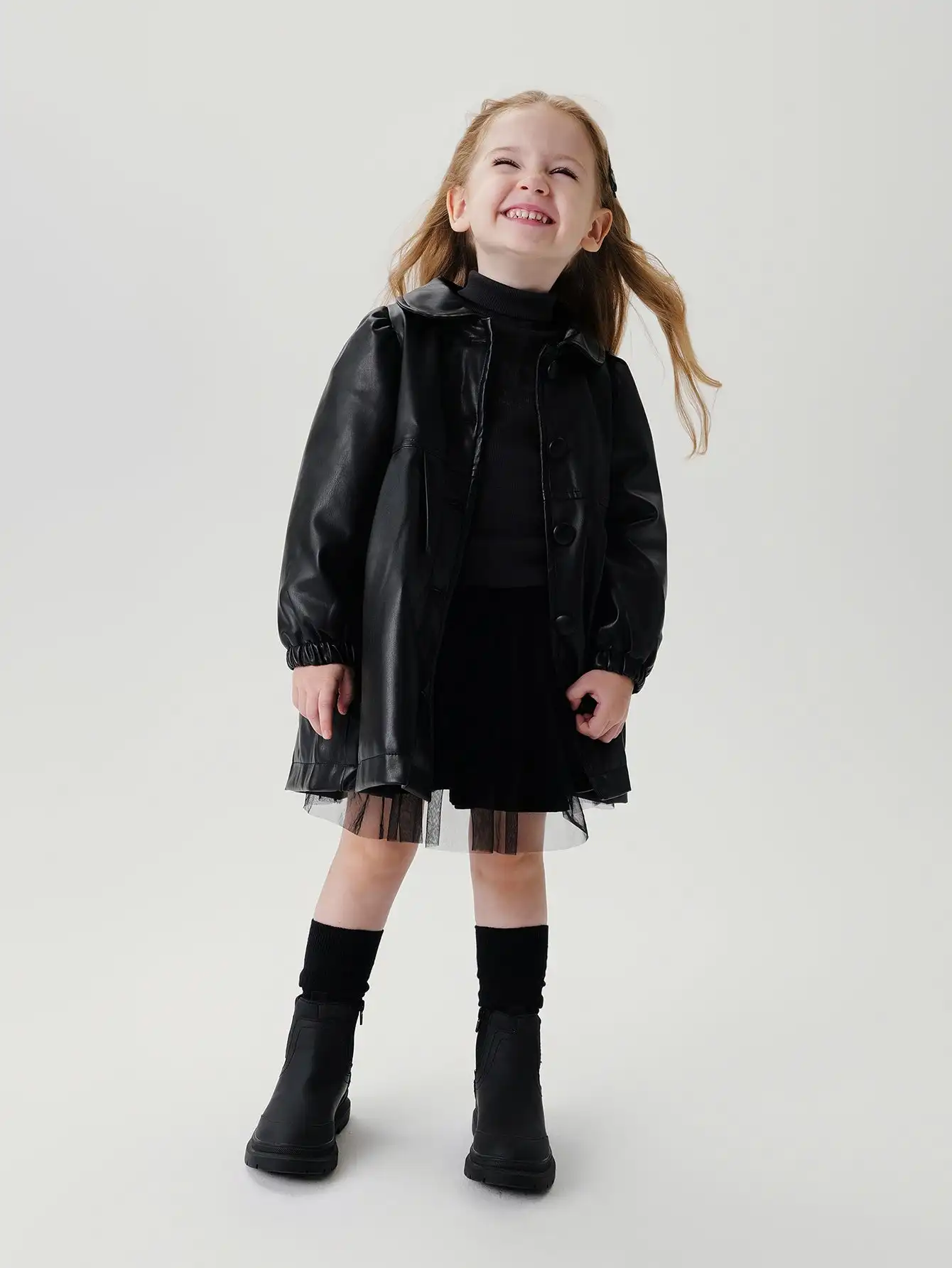 MARC &amp JANIE Кожаная свободная куртка трапециевидной формы средней длины с